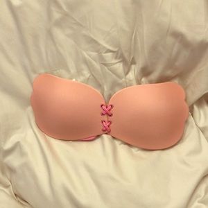 Pink adhesive bra